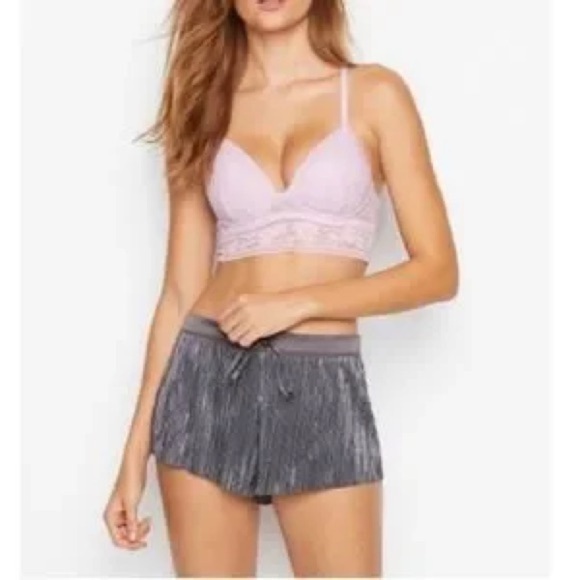 Victoria's Secret Other - VS| Silver Metallic Shine Pleated Pajama Lounge Short​s